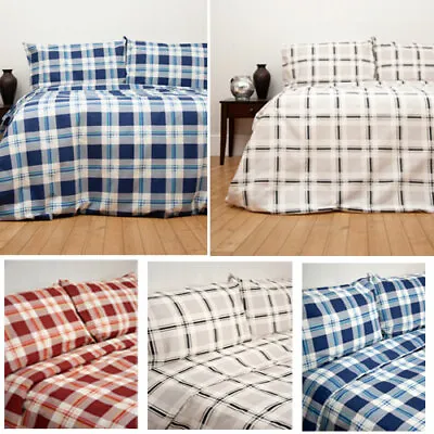 Chelsea Checked Duvet Cover Set - Single/Double/King - NOW £8 £10 & £12 • £9