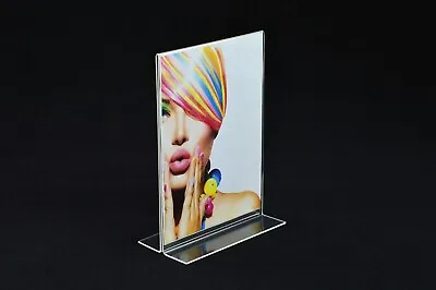 5 X A5 Portrait Acrylic Double Sided Price Sign Menu Holders / Displays PDS8042 • £21.49