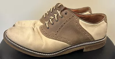 Vintage Johnston & Murphy Men's 10 M Nubuck Leather Saddle Shoes Made In Italy • $17