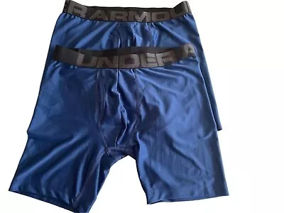 Under Armour Mens BoxerJock 6 Inch Heatgear Blue/Black USA Model Single Pair • £9.99