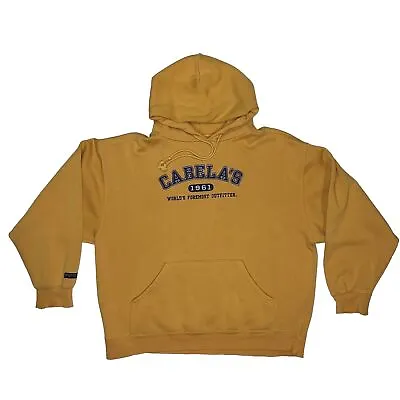 Vintage Cabelas Hoodie Size Large Spellout Hunting Fishing Sweater • $17.46