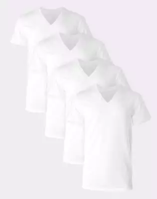 Hanes 4-Pack V-Neck T-Shirt Undershirt Short Sleeve Ultimate Men's Comfort Fit • $24