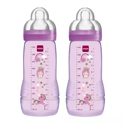 MAM Easy Active Baby Bottle Fast Flow Twin Pack - 330 Ml Color: Assorted May • £15.87