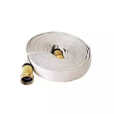 WHITE 3/4IN.X 25 FT. Forestry Grade Garden Hose Thread Brass Coupling • $51.91