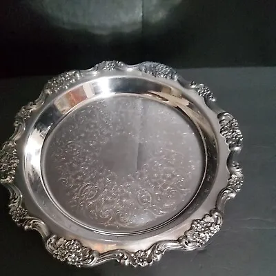 Vintage Lancaster Rose EPCA Silver Plate By Poole 430 - 13 1/4” Patterned Tray • $49