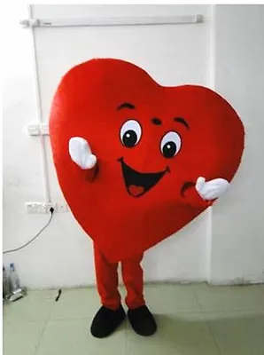 Red Love Heart Mascot Costume Cosplay Fancy Dress Adults Unisex Advertising Suit • £160.35