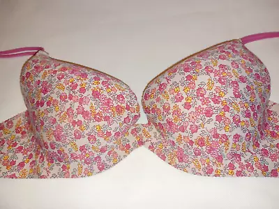 Victoria Secret 34C Bra Floral Pink Push Up Secret Angels Embrace Polka Dot • $17.99