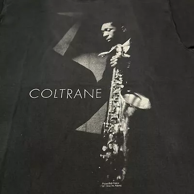 RARE Vintage 1991 John Coltrane Gear Inc. Jazz Saxophone Black T-shirt Unisex XL • $89.99