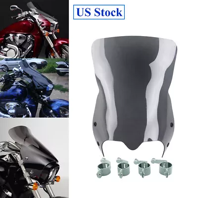 Black Front Fork Windshield W/ Bracket Kit For Suzuki Boulevard M109R 2006-14 • $189.99