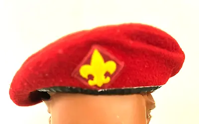 Vintage Official Boy Scouts Of America Headwear Red Beret Hat Medium 100% Wool • $10