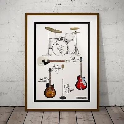 £9.99 • Buy The Rolling Stones Kit & Guitars Two Framed Three Print Options Jagger NEW 2021