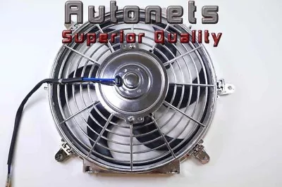 10  Chrome Radiator Cooling Fan Curve Street Hot Rat Rod Chevy Ford GM 1150 CFM • $46.96