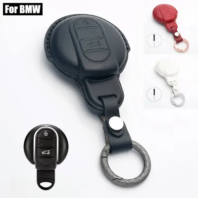 Real Leather Car Key Case Cover For BMW MINI Cooper Clubman F54 F55 F56 F57 F60 • $27.80