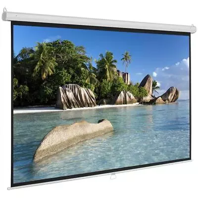 19:6 / 4:3 Projector Screen Motorized / Manual Pull Down HD Movie Theater Home • $92.99