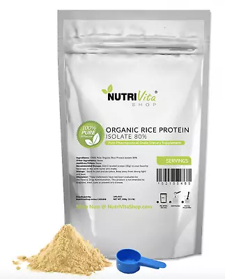 100% Pure Organic Rice Protein Pro Isolate Non-gmo High Protein Vegan Nongmo Usa • $69.95