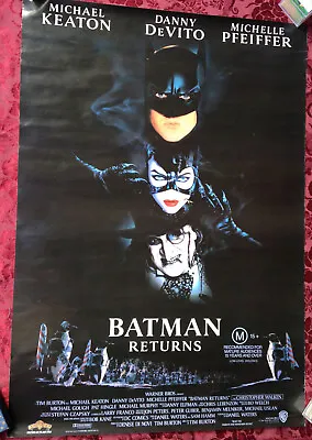 Batman Returns Aus Orig Rare Rolled  Movie Poster 1992 Keaton • $139.99