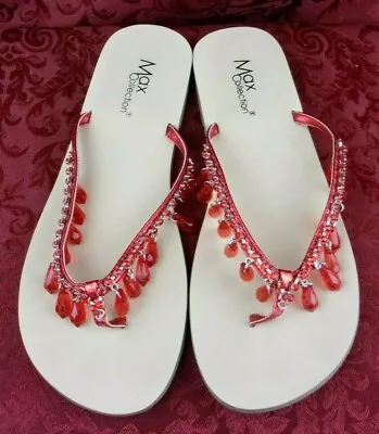 Womens Thong Sandals Max Collection Red Size 7 M  • $6.95