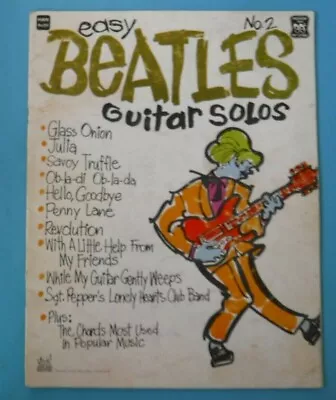 Vtg 1968  Easy BEATLES Guitar Solos  Sheet Music Songbook Lennon-McCartney Rock • $14.95