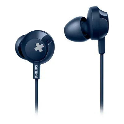 $31 • Buy Philips BASS+ In Ear Headphones/Earphones/Mic/Remote For Smartphone/iPhone/Blue