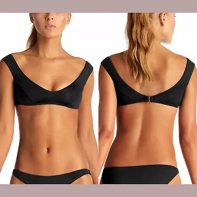 NWT $105 Vitamin A Off Shoulder Capri Bikini Top In Black [SZ Small S/6 ] #H785 • $29.99