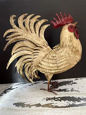 Metal Rooster Decor Garden Statue Outdoor Chicken Sculpture Yard Art Kitchen 16” • $55