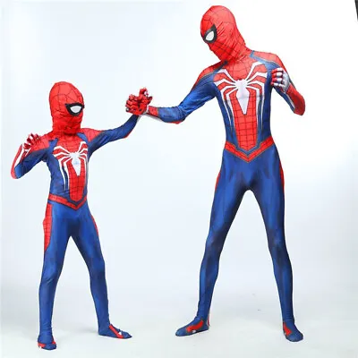 PS4 Captain America：Civil War Spider-Man Adult Kid Cosplay Costume Jumpsuit Suit • $34.82