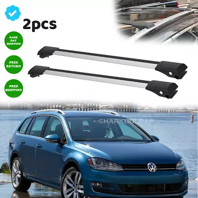 Roof Rack Cross Bars Gray Set For VW Jetta SportWagen 2009-2015 Carrier Bar • $129