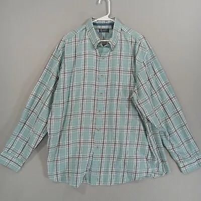 Arrow Shirt Mens XL Blue Plaid Flannel Long Sleeve Button Down Soft • $9.19