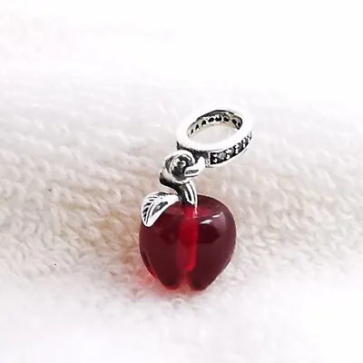 $21.99 • Buy PANDORA Red Apple Murano Glass Bead Pendant 799534C01 Sterling Silver Charm