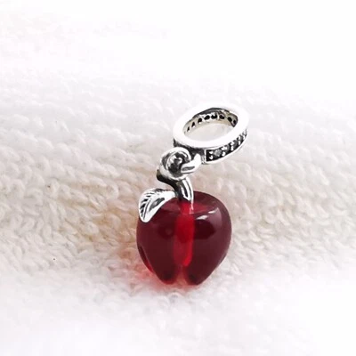 $21.99 • Buy PANDORA Red Apple Murano Glass Bead Pendant 799534C01 Sterling Silver Charm