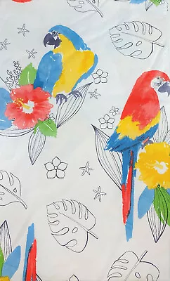 $12.99 • Buy Summer Fun Tropical Birds Flannel Back Vinyl Tablecloths Assorted Sizes Multi