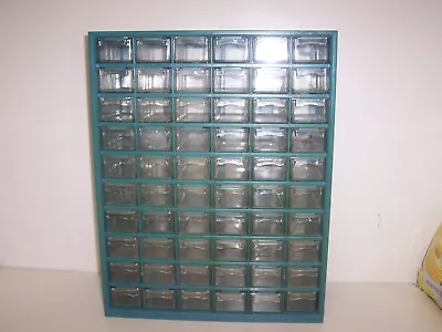 VTG 60 Drawer Metal/Plastic Storage Crafts Bin Cabinet Organizer. 14”x 18”x 6  • $40