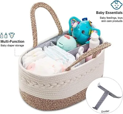 Nappy Caddy Baby Diaper Organizer Portable Nursery Storage Basket Small  • £13.99