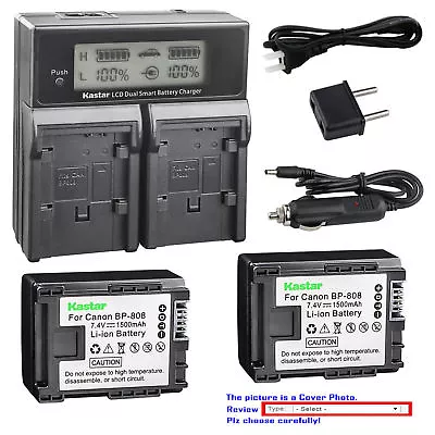 BP-808 CG-800 Battery Or Dual Charger For Canon FS10 FS11 FS20 FS21 FS22 FS31 • $10.99