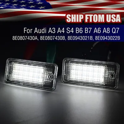 2X 18 LED Error Free License Plate Light Lamp For  Audi A3 A4/S4 B6 B7 A6 A8 Q7 • $11.22