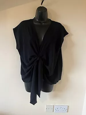 Black Bow Tie Short Sleeve Zara Blouse Women’s Size Medium  • £3