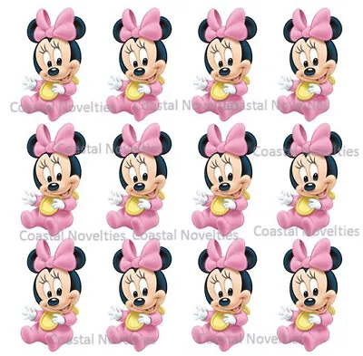 Disney Cake Toppers Baby Minnie Mouse Cupcake Toppers Edible Image  • $4.25