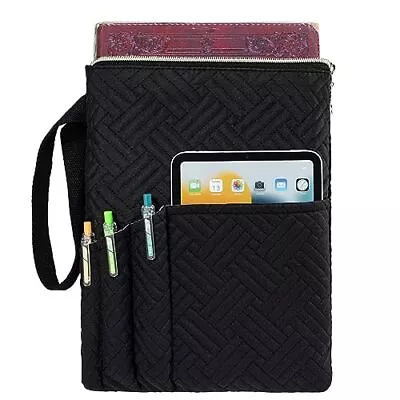 Book Sleeve With Zipper 11 X9  Padded Book Protector Washable Quilted Book Co... • $25.28