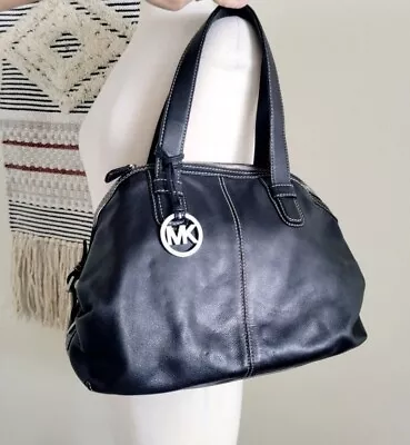 Michael Kors Shoulder Bag Black Leather Purse Handbag  • $58