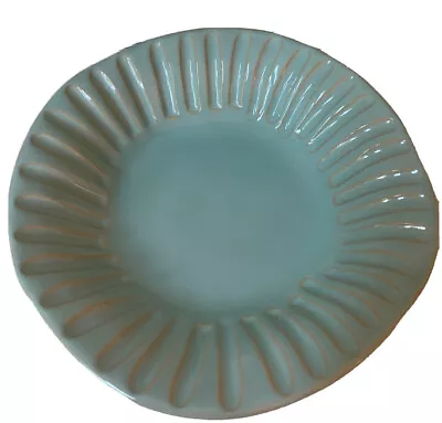 $57.59 • Buy Gorgeous NEW Italian VIETRI Incanto Stone  Pottery  Aqua Stripe PASTA BOWL !