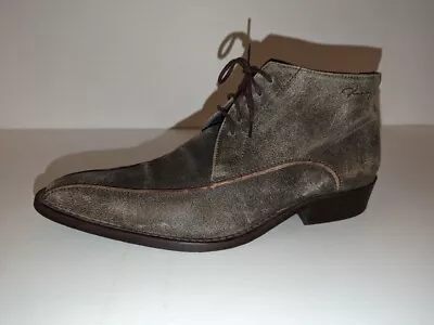 RARE John Fluevog Brown Distressed Leather Lace Up Chukka Boots Men's Sz.10.5 M • $99.99