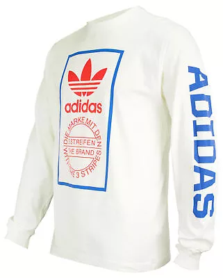 Adidas Originals Men's Box Logo Long Sleeve Graphic Tee • $24