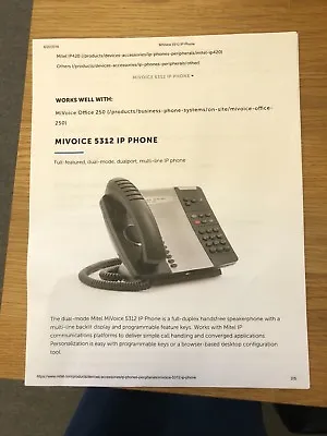 MITEL MIVOICE Is 5312 IP PHONE • $650