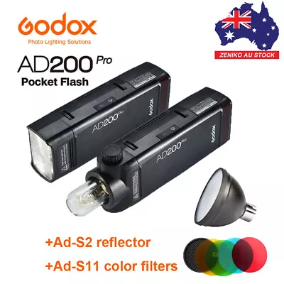 GODOX AD200Pro 2.4G 200Ws Pocket Flash Lithium Battery With AD-S2AD-S11 KIT • $560