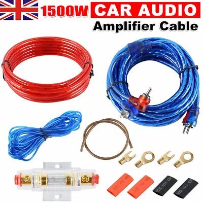 Power 8 AWG GAUGE Car Amp RCA Audio Amplifier Cable Subwoofer Wiring Kit 1500W • £6.37