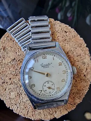 Vintage Mens Swiss Watch Military Army Navy Working Genuine Bonklip Tre Tache • £6.05