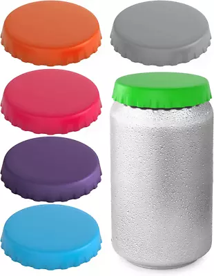 $15.10 • Buy 6 Pack Soda Can Lids Covers Silicone Cap Topper Saver Reusable Beer Coke Drink 