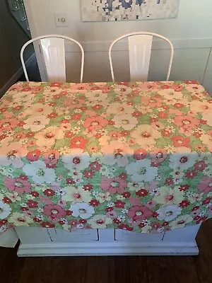 Vintage Mod Floral Indoor Outdoor Tablecloth • $19