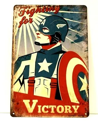 $8.97 • Buy Captain America Tin Poster Sign Vintage Look Comic Book Store Boys Room Decor Xz