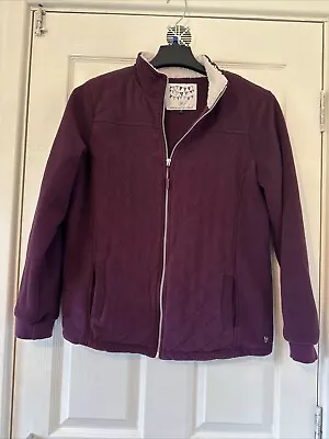 MAINE NEW ENGLAND SIZE 16 Purple Fleece Jacket Women Ladies • £14.99